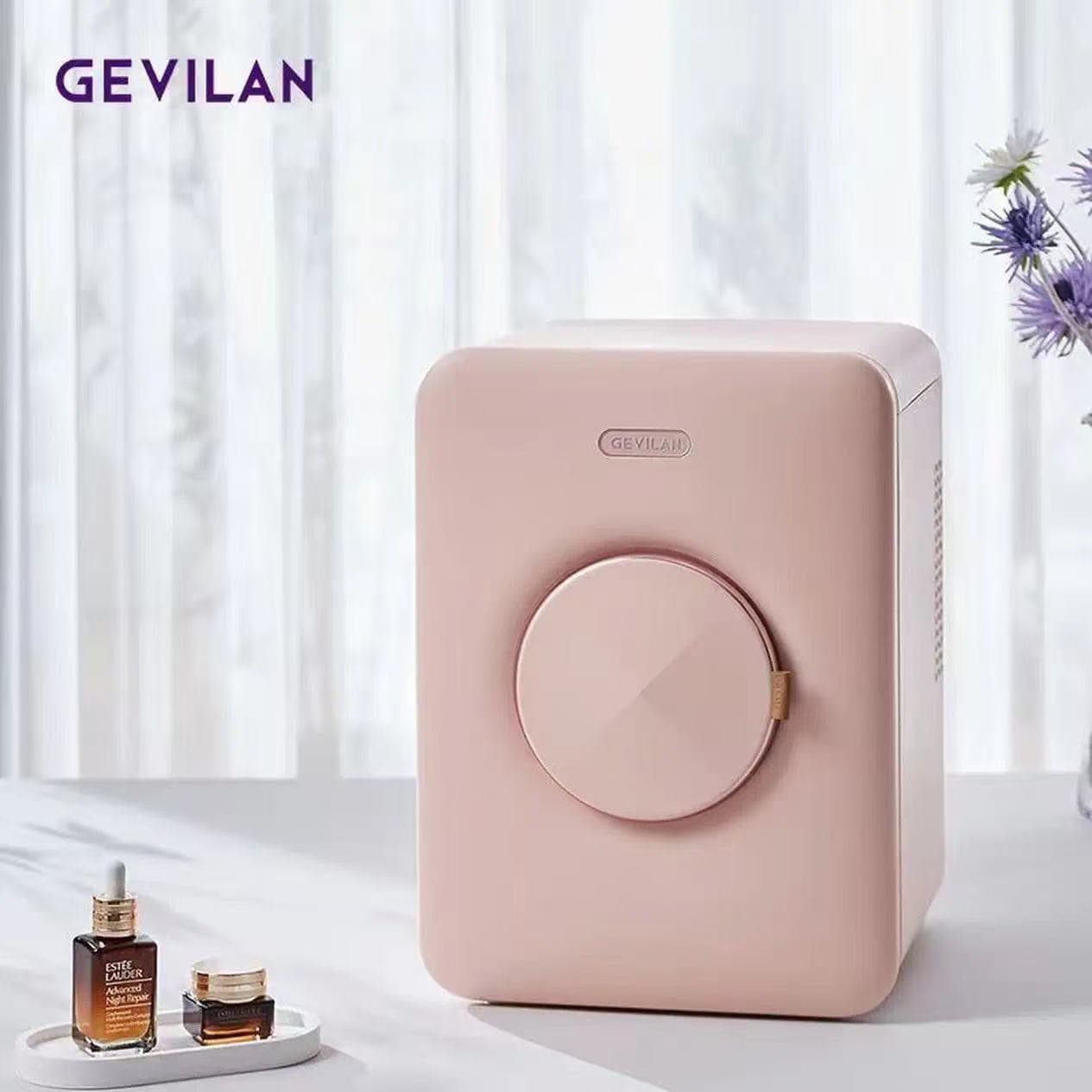 Gevilan F2 Cosmetic Refrigerator for Makeup and Skincare Products, Beauty Mini Fridge with Storage Box