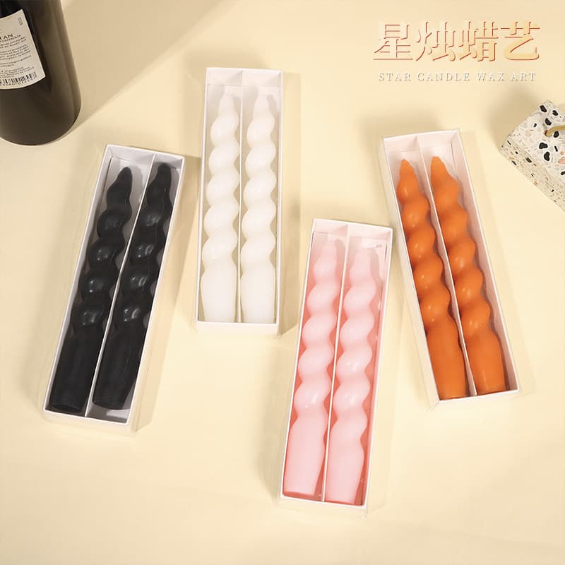 Colorful Long Twisted Candle, Household Soy Wax Aromatherapy Candle, Atmospheric Candlelight Dinner Smokeless Candle Decoration