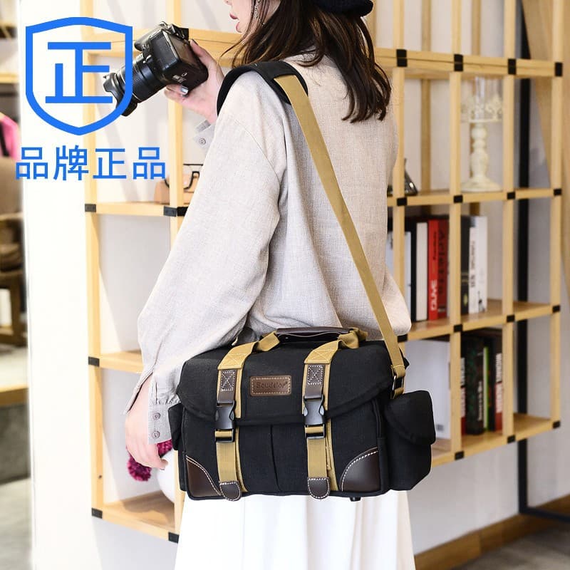 New canvas shoulder bag for DSLR cameras, equipment crossbody bag, fishing light bag, wholesale camera bag from the manufacturer.