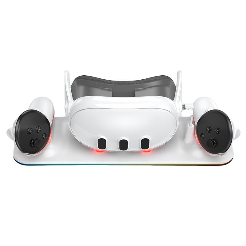 Oculus Quest 3 VR Controller Colorful Charging Dock, Meta Quest 3 Headset Controller Charging Dock (White)