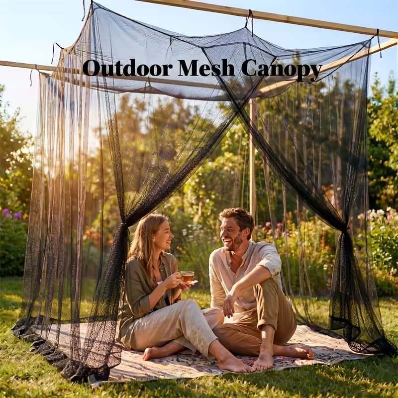 Cross-border Outdoor Four-corner Mosquito Net for Courtyard Patio, Portable Foldable Single-opening Mosquito Net for Pavilion Insect Protection