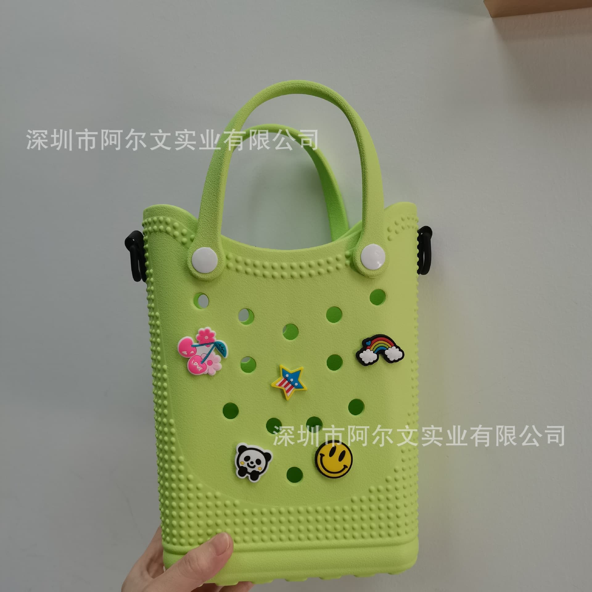 Small fresh hole handbag cartoon small snap DIY handbag non-slip ladies beach bag foreign trade wholesale