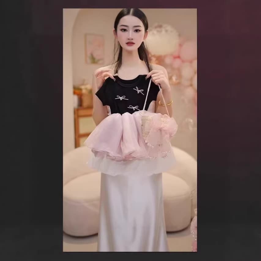 Girls' Summer Dress, New French Style Children's Princess Gown, High-End Ballerina Tutu Dress for Export