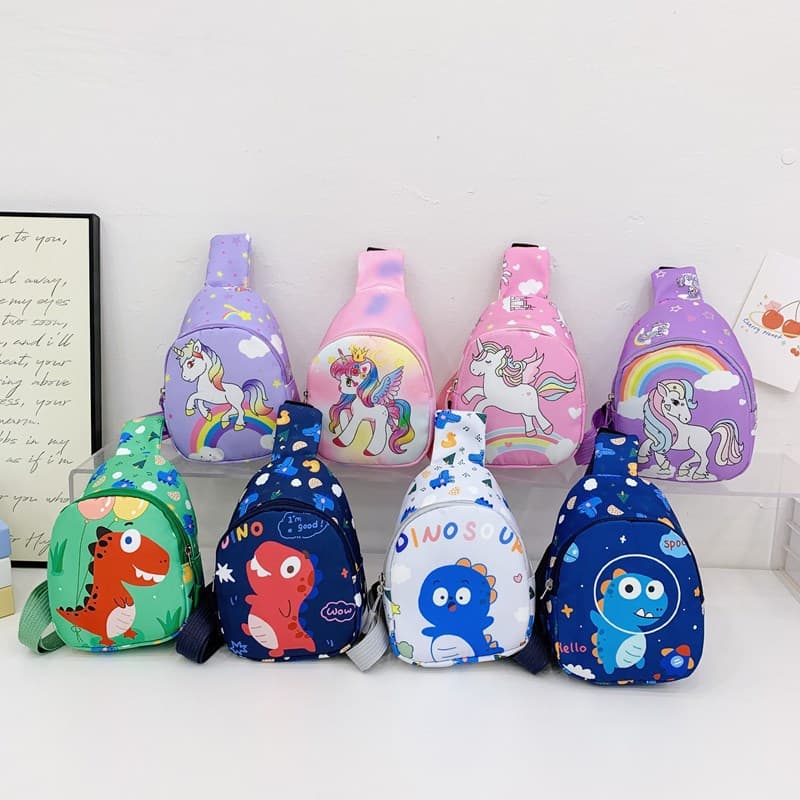 2025 New Children's Coin Purse, Cartoon Cute Little Dinosaur Chest Bag for Boys and Girls, Stylish Printed Baby Crossbody Bag