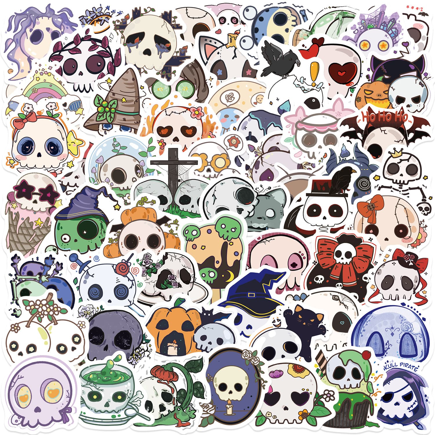 60 Groovy Skull Halloween Graffiti Stickers for Decorating Guitar Notebook Luggage DIY Wholesale