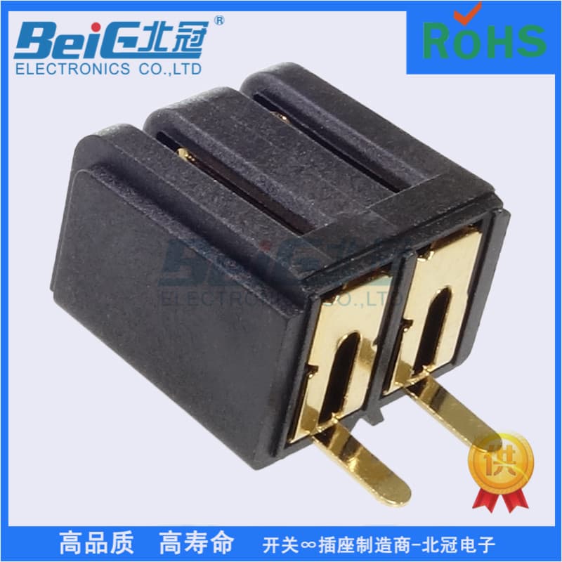 High-current blade-type 5.0 battery connector, 2PIN gold-plated medical equipment connector plug