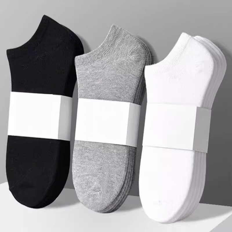 Black and white gray socks men's summer thin socks sweat-absorbent boat socks men's socks sports cotton socks invisible socks short socks