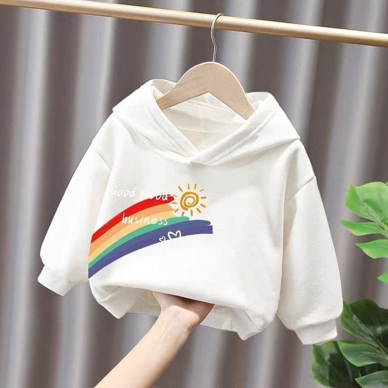 New Spring and Autumn Thin Hooded Sweatshirt for Toddler Boys and Girls, Medium and Large Children, Letter Pattern, Other Brands