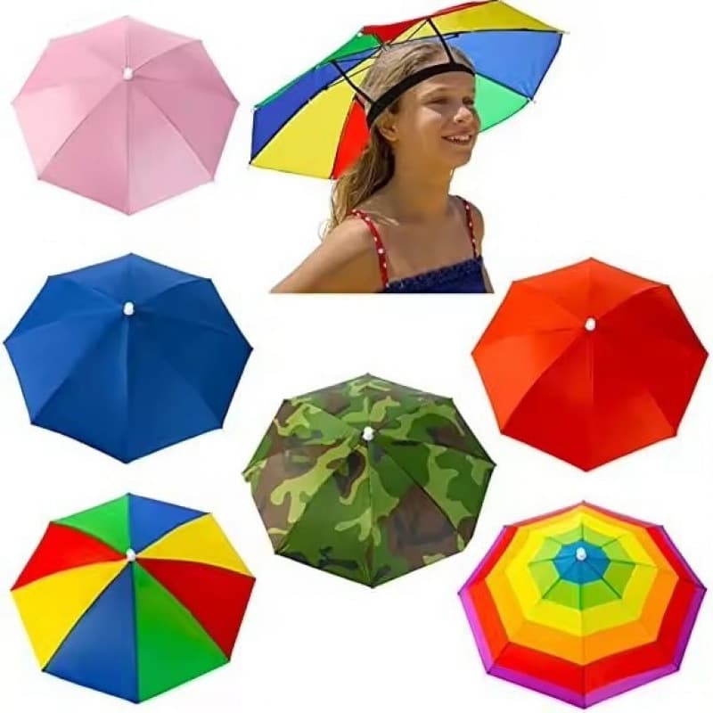 Fishing Hat Umbrella Large Size for Children and Adults, Headwear Sun Rain Foldable Outdoor Cap Umbrella