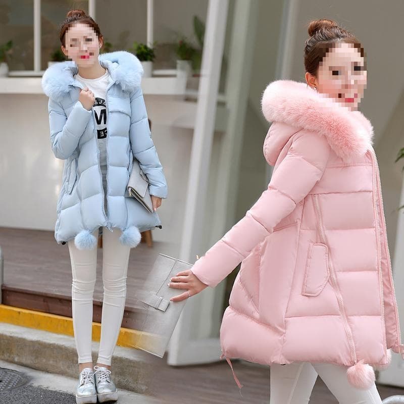 Thickened Maternity Winter Cotton Coat, Women's Mid-Long Korean Style Loose Cotton Padded Down Jacket, Plus Size