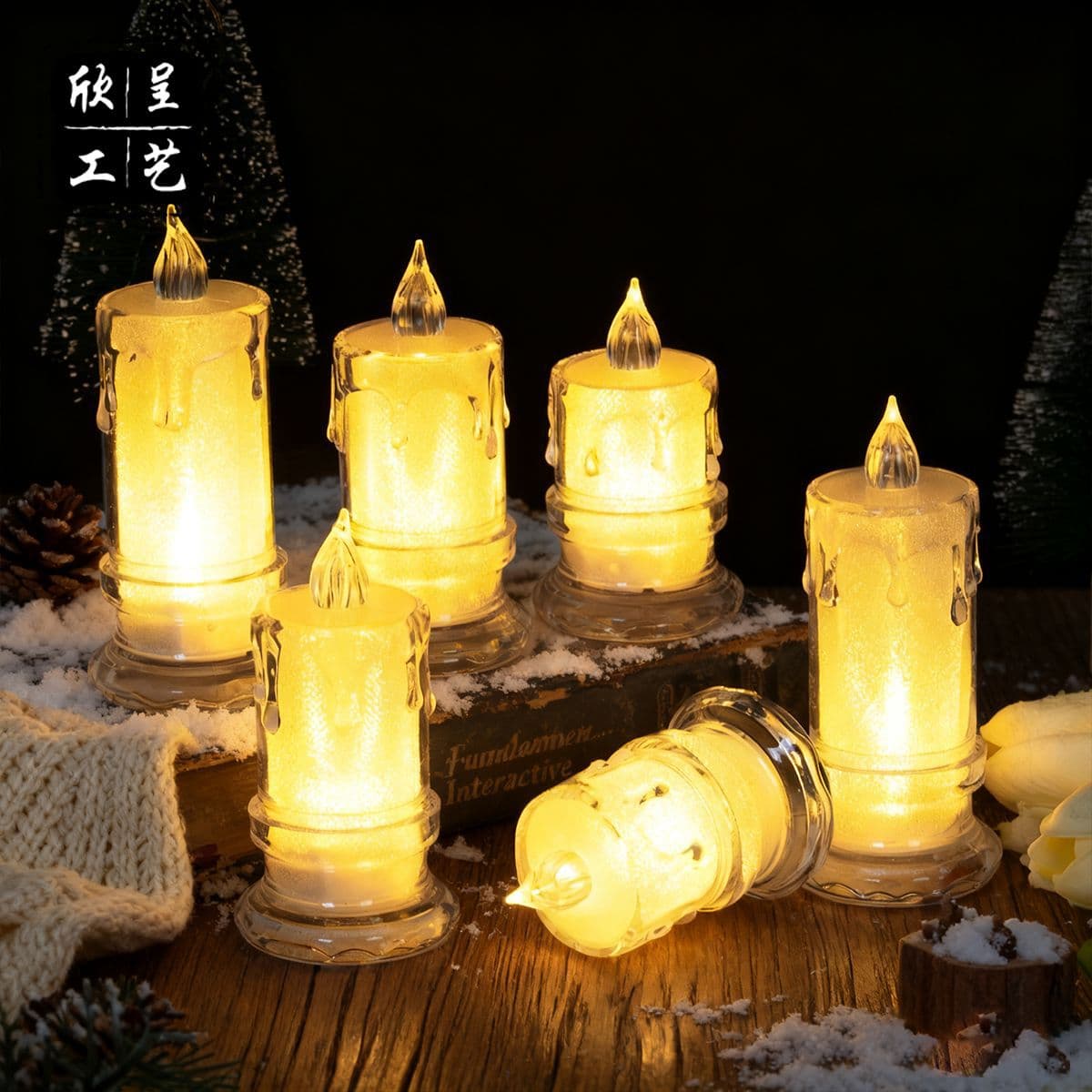 LED Electronic Candle Light for Wedding Party Decoration, Pathway Light, Acrylic Simulation Ornament Candle