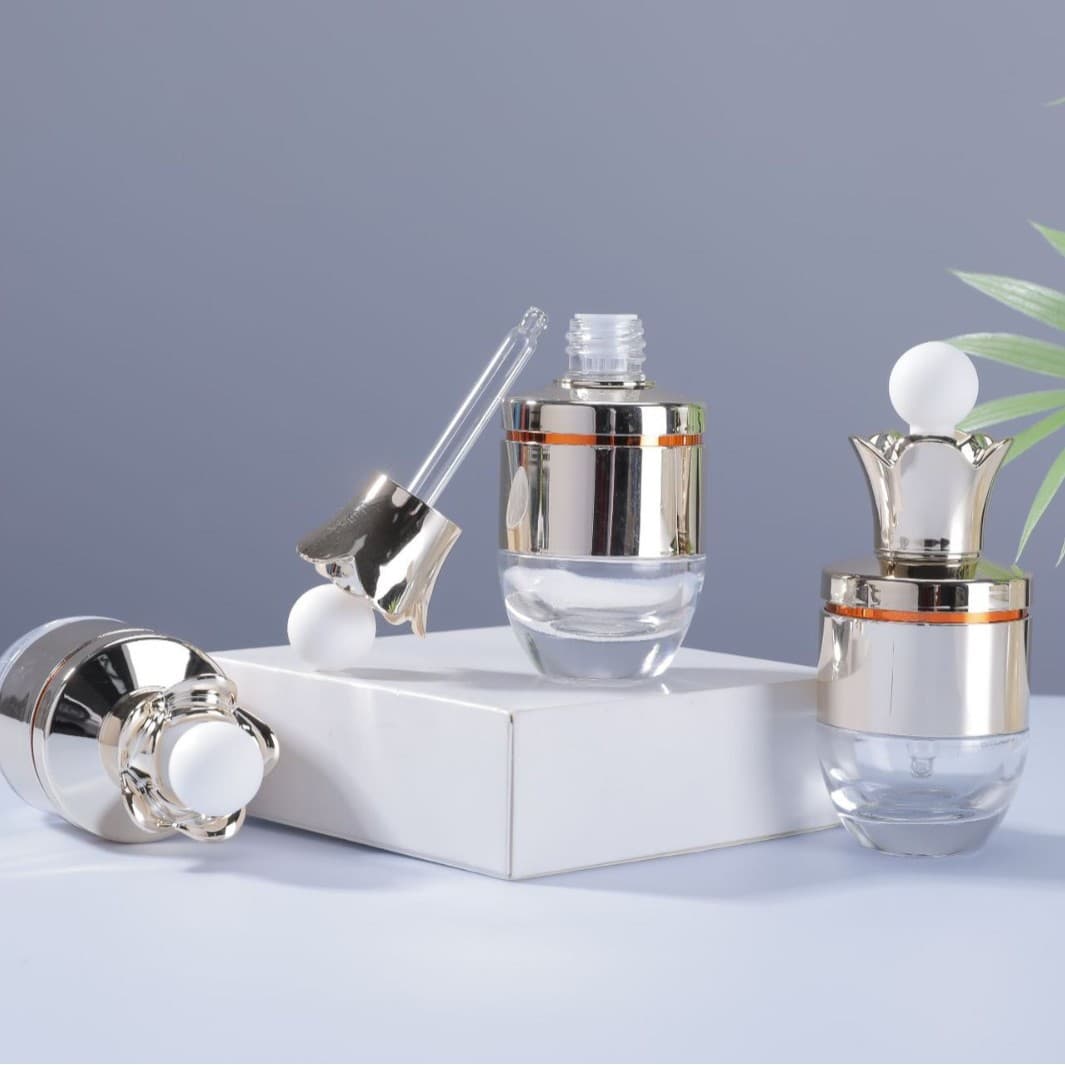In Stock 30ml Dropper Essential Oil Bottle Cosmetic Glass Dispenser Bottle with Rubber Bulb Screen Printable Serum Dispenser Bottle