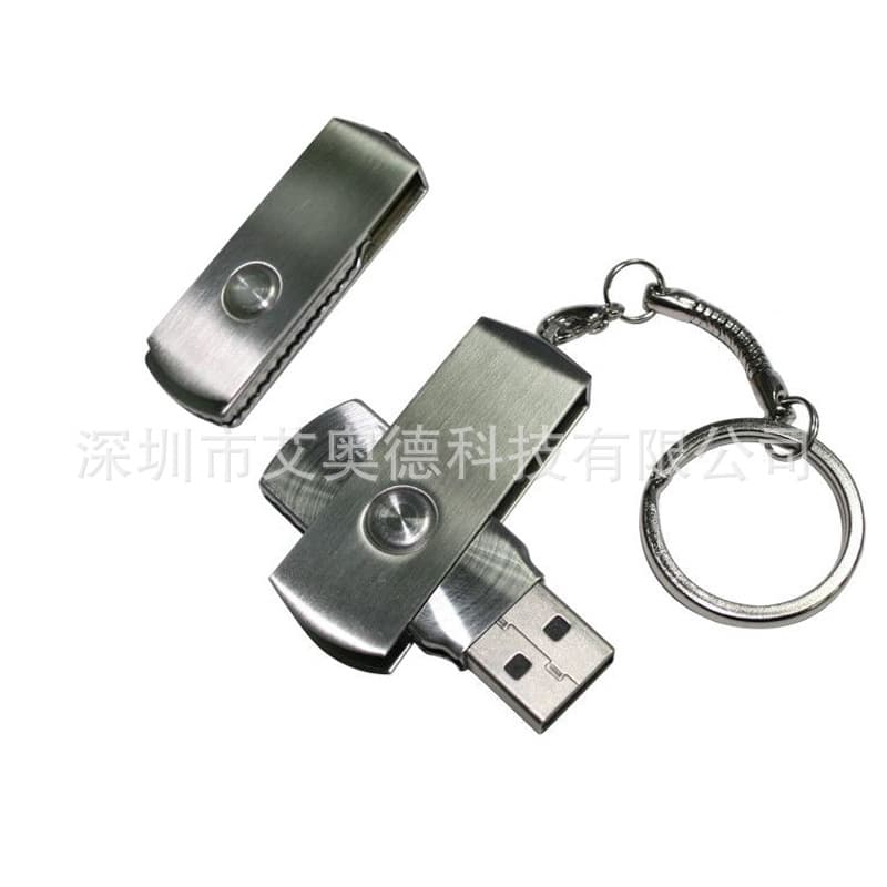 Wholesale Metal Mini Rotating USB Flash Drive 64GB 128GB High-End Custom Corporate Gift USB Drive for Bidding