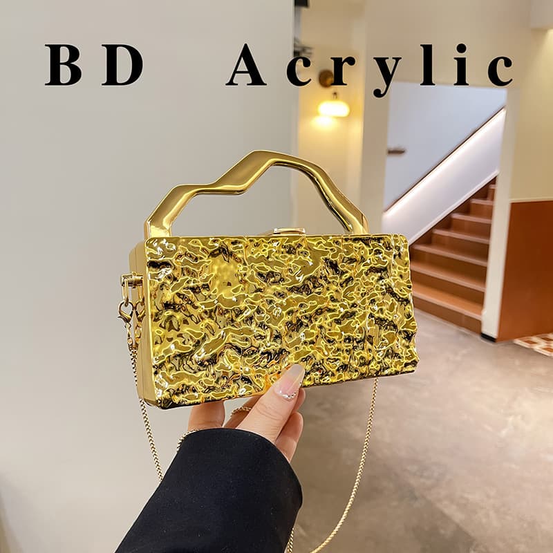 Elegant Mini Square Bag 2026 Acrylic Ice Crackle High-Texture Shoulder Crossbody Bag Women's Chanel-Style Handbag