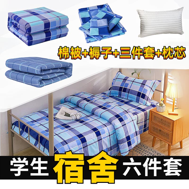 Custom cotton quilts, student dormitory cotton quilts six-piece set, labor protection quilts, construction site mattress pads, three-piece set thickened cotton quilts