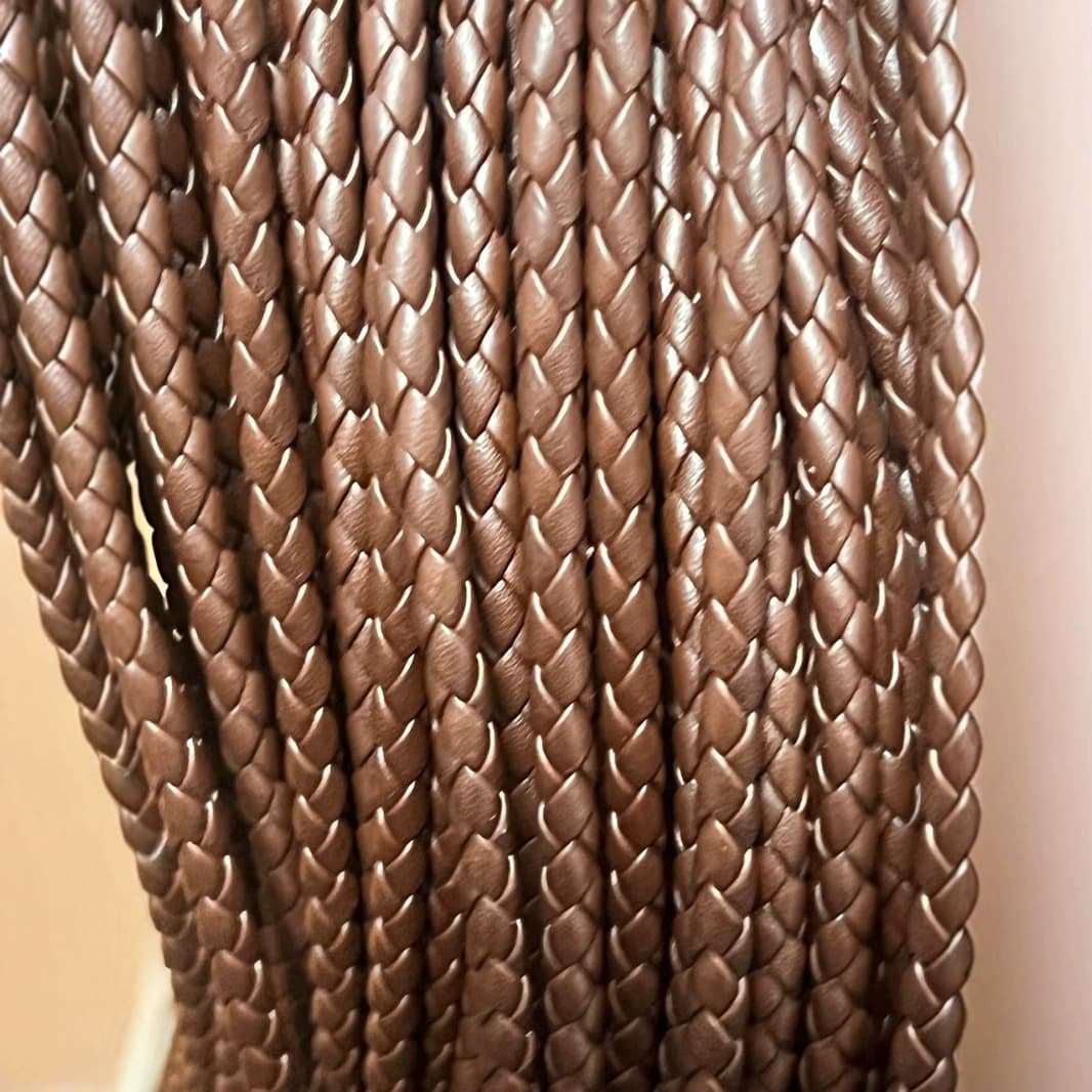 Factory Wholesale PU Leather Cord Round Six-Strand 6mm Leather Braided Rope Stock Black Brown Bracelet Accessories