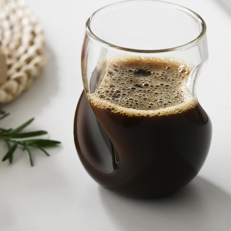 T Creative Glass Juice Cup Twisted Glass Cup Smoothie Cup Milkshake Cup Crystal Champagne Cold Drink Cup Coffee Cup