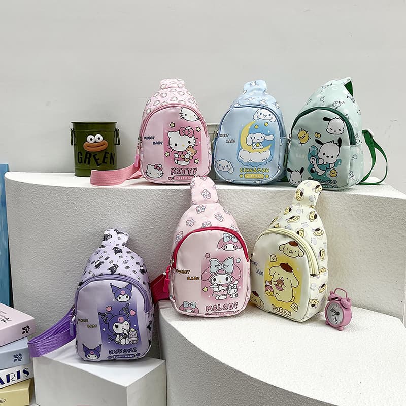 2024 New Children's Bag, Ins Korean Spring/Summer Cartoon Chest Bag for Boys and Girls, Lightweight Fashion Travel Crossbody Backpack