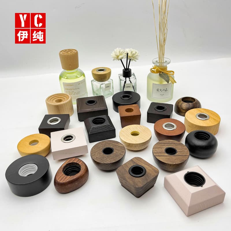Solid Wood Aromatherapy Wooden Lid 28-Thread Wooden Cap for Reed Diffuser Oil Glass Bottle, Wooden Cover