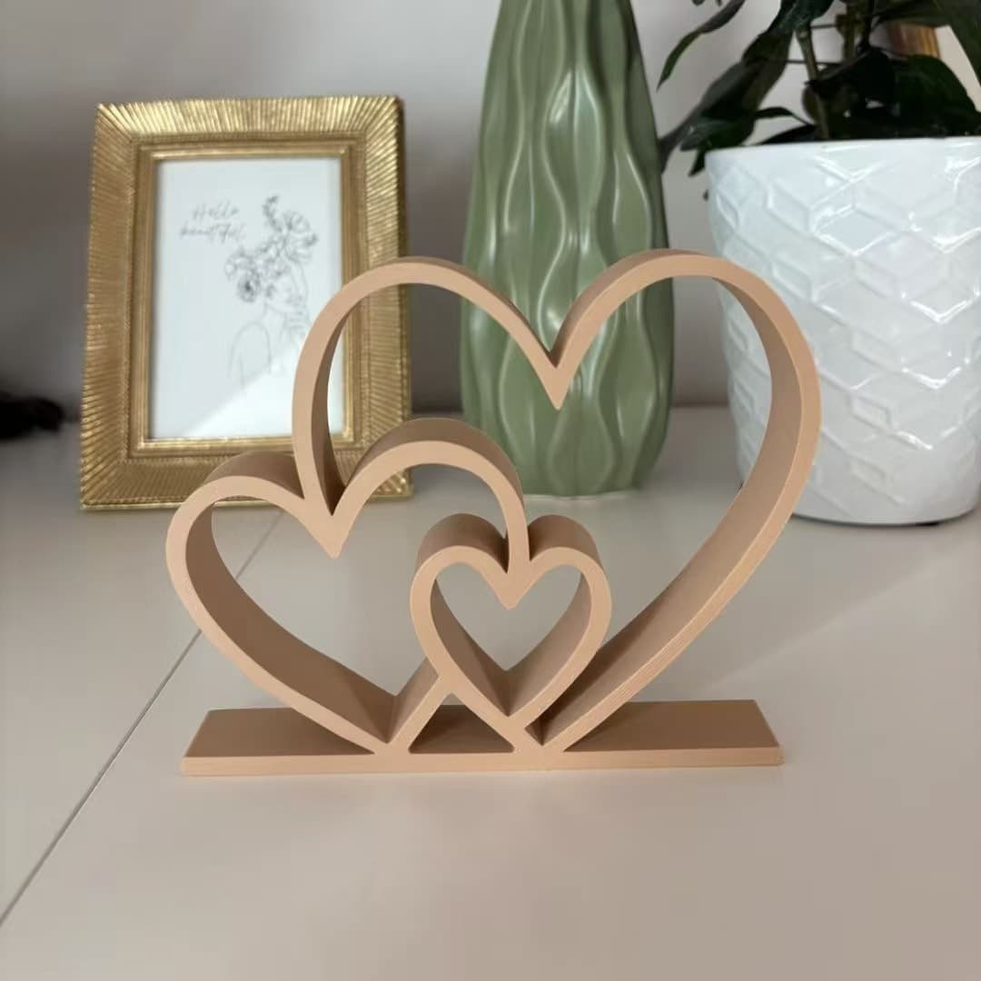Cross-border Hot New 3D Printed Family Heartfelt Love Statue Ornament Home Decoration Holiday Decoration