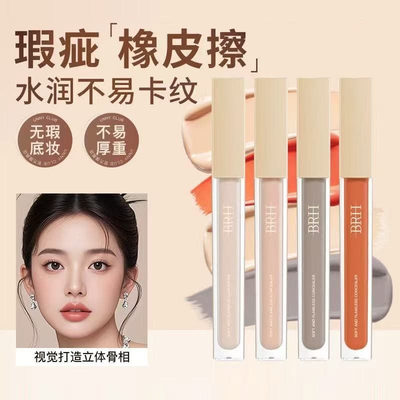 BRH Color-Correcting Orange Concealer Liquid for Contouring and Brightening, Covers Dark Circles, Acne Scars, and Imperfections, Brightens Tear Troughs, Contouring Liquid