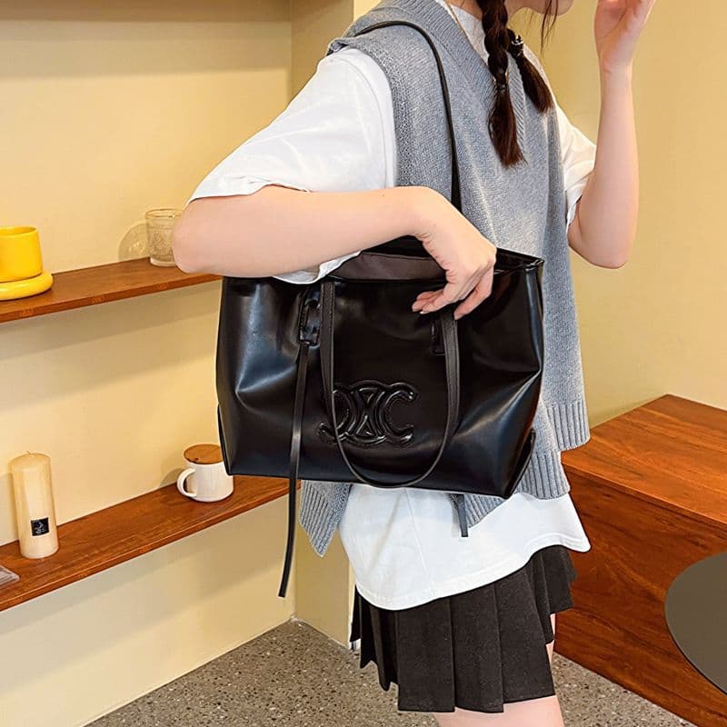 Autumn bags for women 2024 cross-border new style college students large capacity class shopping bag tote bag shoulder bag women's trendy