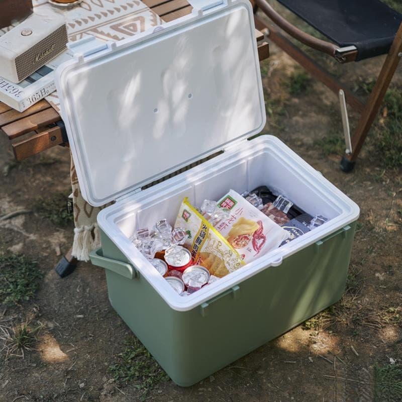Ice Cooler Insulated Box for Outdoor Camping, Commercial Ice Bucket, Portable Car Mini Fridge with Thickened Design