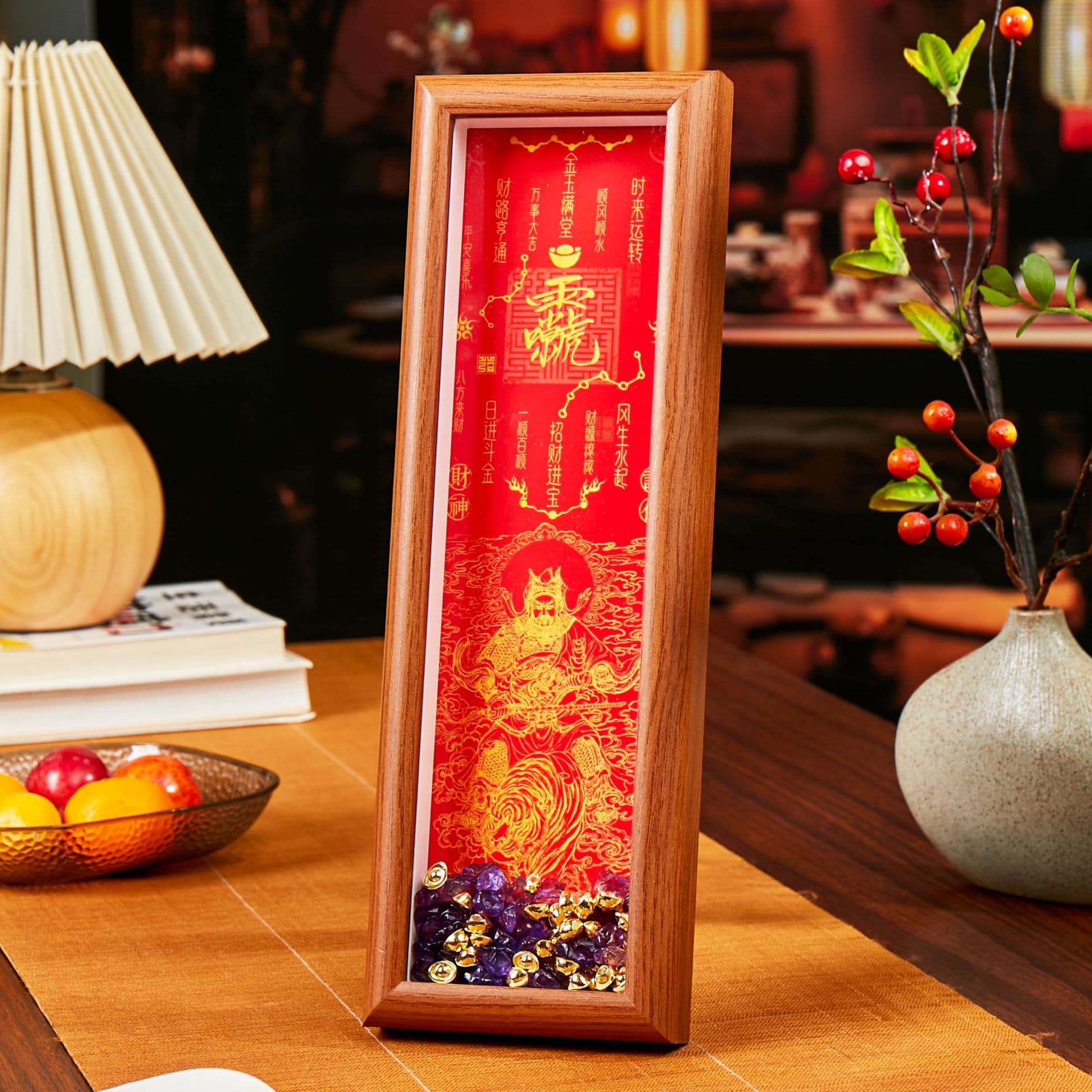 Wealth Treasury Frame Ornament Long Strip Marshal Zhao Temple Taoist Temple Blessing Cultural and Creative Scenic Spot Gift Live Streaming Metaphysical Supply