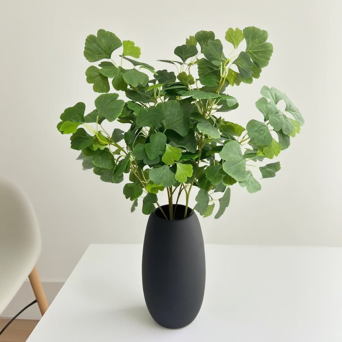 Artificial Ginkgo Leaves, Indoor Balcony Fake Leaves, Plastic Branches, Landscape Decoration, Wedding Artificial Flowers, Green Plant Faux Leaves