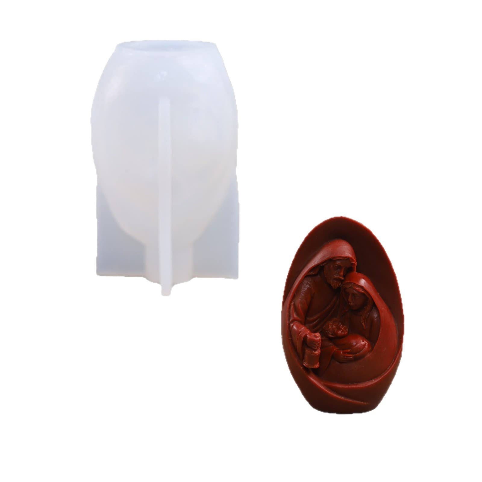 Best-selling Candle Mold Family 3D Easter Egg-shaped Ornament DIY Plaster Silicone Mold