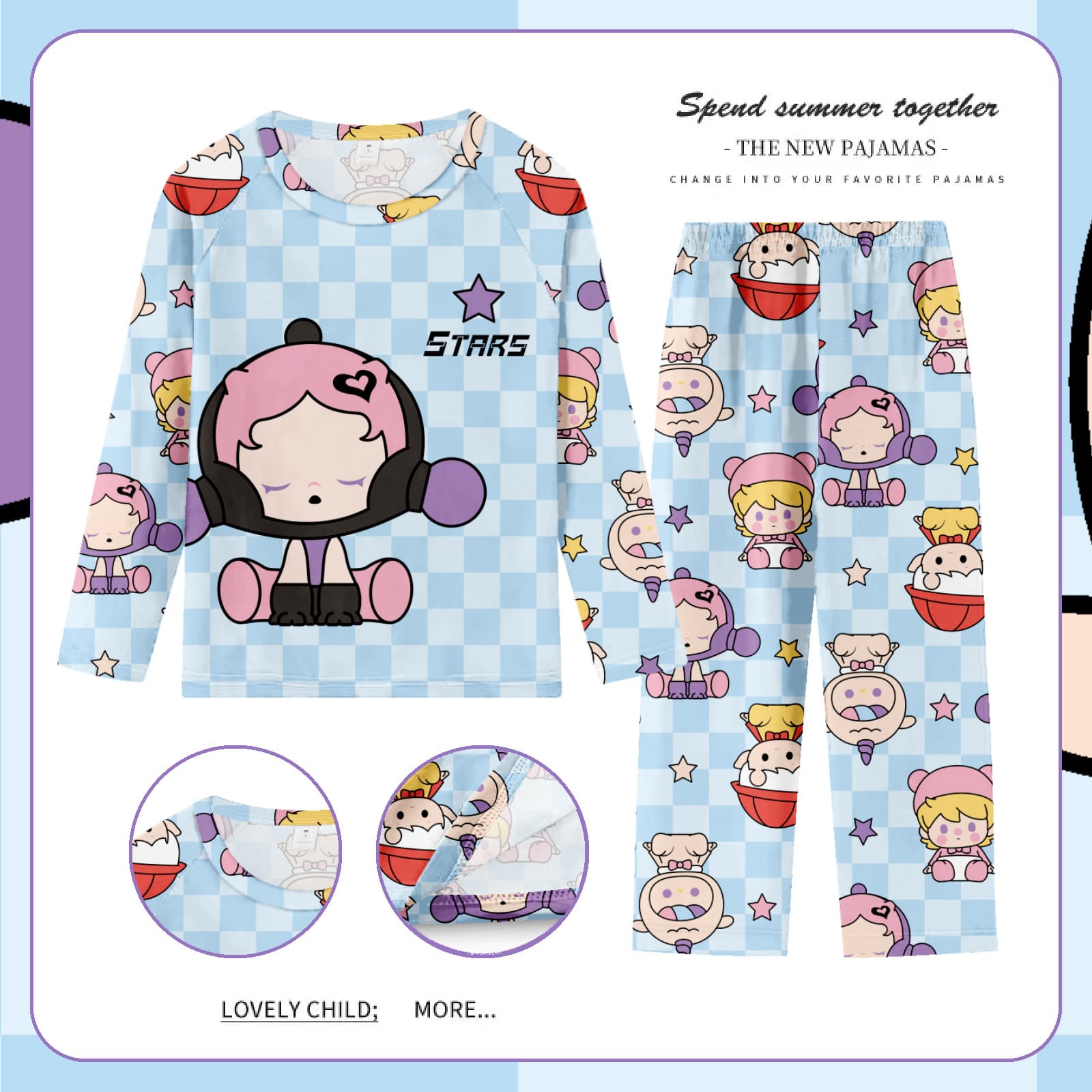 2025 New Children's Pajamas Girls Boys Long Sleeve Spring Autumn Girls Princess Thin Home Clothes