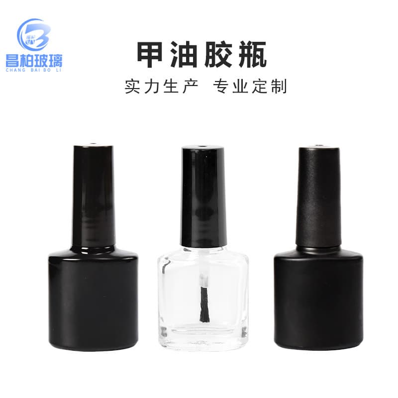 8ml Clear Glass Nail Polish Bottle with Round Brush, Cosmetic Glass Bottle for Glue and Touch-Up Nail Polish