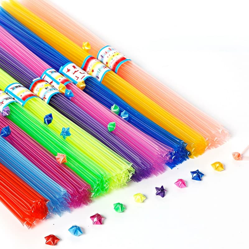Factory Direct Wholesale Star Folding Tubes Glow-in-the-Dark Star Wish Bottle Origami Straws Five-Pointed Star Lucky Star Plastic Folding