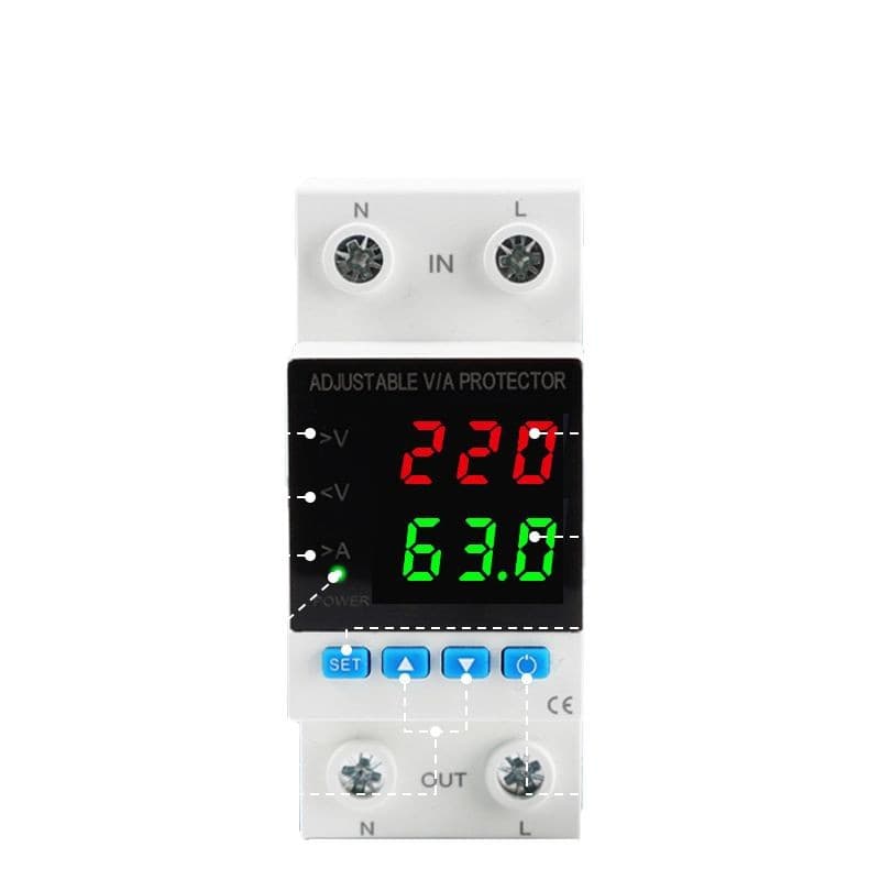 Jingrui Dual Display Over-Under Voltage Protector Voltage Current Overload Protection Current Display Auto Reset JMRD-VAX