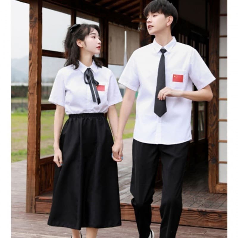 Summer Couple Shirts Graduation Class Uniform Set School Style High School Chorus Performance Outfit
