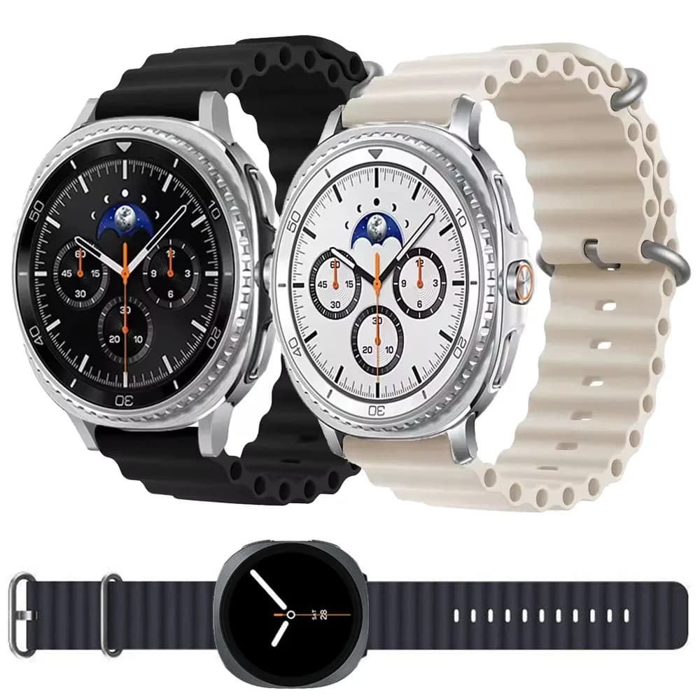 Compatible with Samsung Watch 8/Ultra Ocean Silicone Strap Samsung Watch 9 Sports Connector Wristband