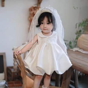 Baby Girl First Birthday Princess Dress Birthday Grabbing Zhou Dress Flower Girl Wedding Tulle Dress Spring New Banquet Dress