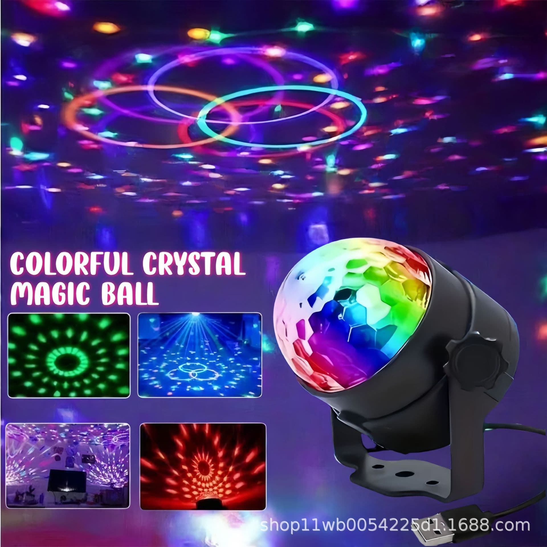 Amazon Special MU TK Shein Cross-border Hot Mini Projection KTV Colorful Atmosphere Rotating Light for Bedroom and Camping