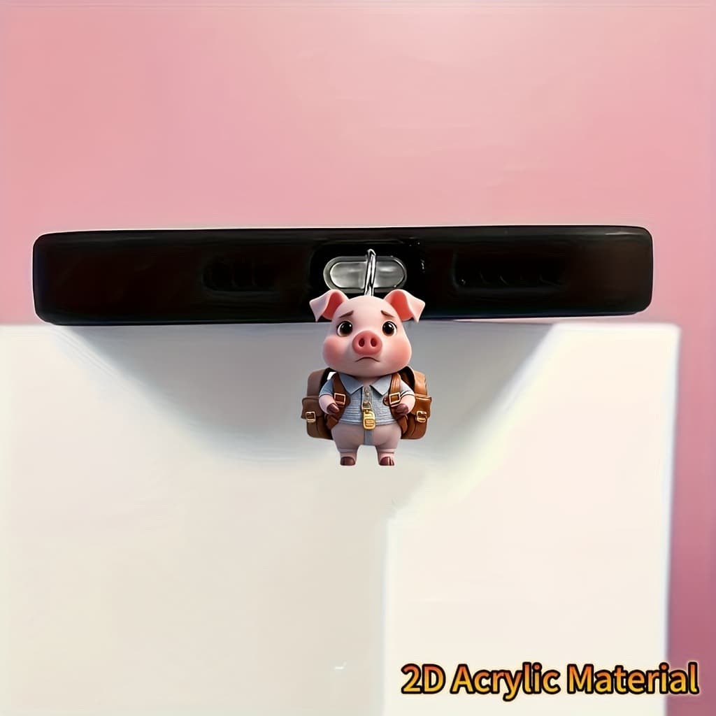Cross-border new style acrylic flat backpack dog mobile phone dust plug