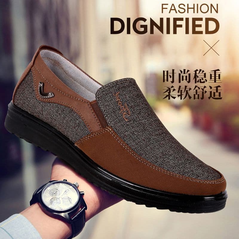 Old Beijing Cloth Shoes Men's Casual Shoes Spring Autumn Soft Sole Anti-Slip Large Size Middle-Aged Dad Shoes Summer Mesh Shoes