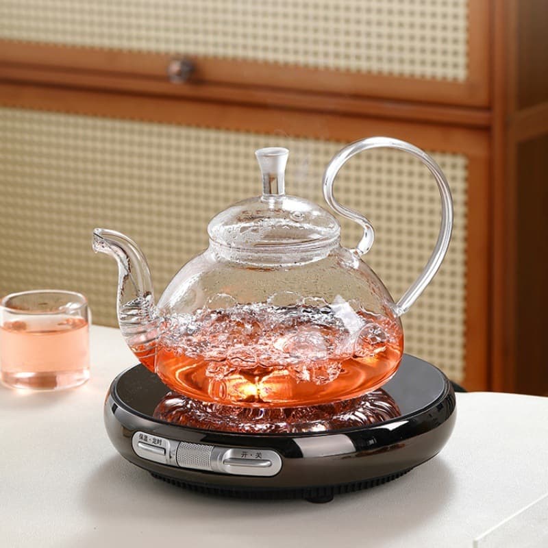 Home Transparent Phoenix Tail Pot, High Borosilicate Glass Minimalist Heat-Resistant Filter Brewing Pot, High-Aesthetic Thickened Teapot