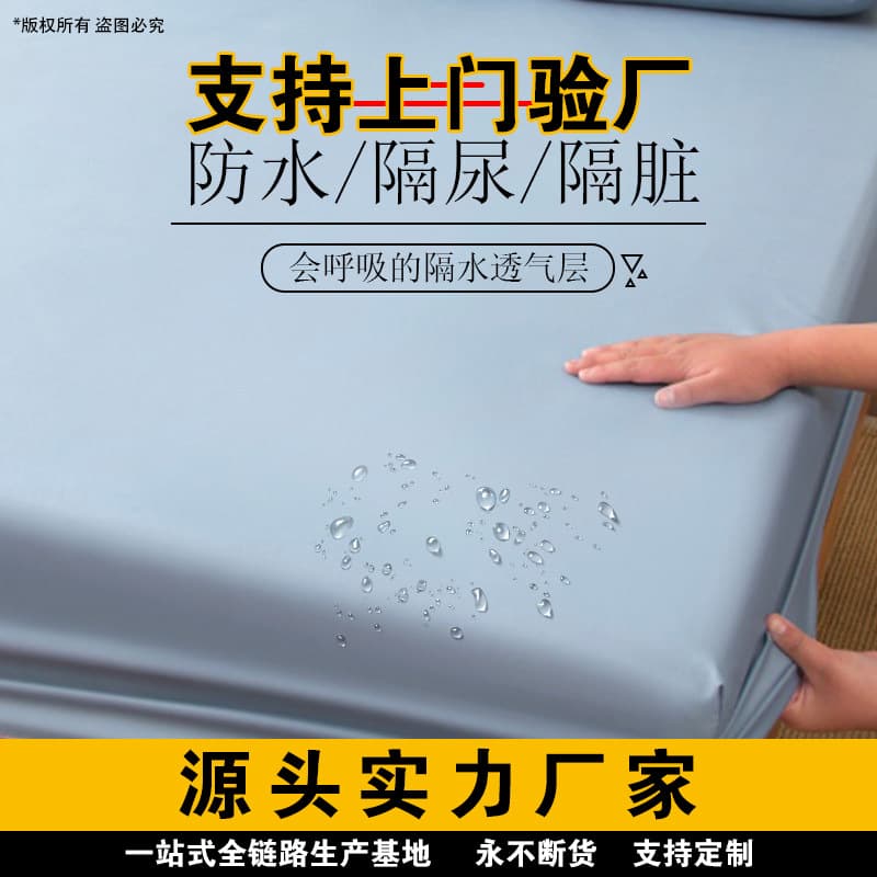 Waterproof Fitted Sheet for Children and Elderly, Non-Slip Fixed Full-Coverage Protective Cover for Simmons Mattress, Single Piece Urine and Dirt Barrier Bed Cover