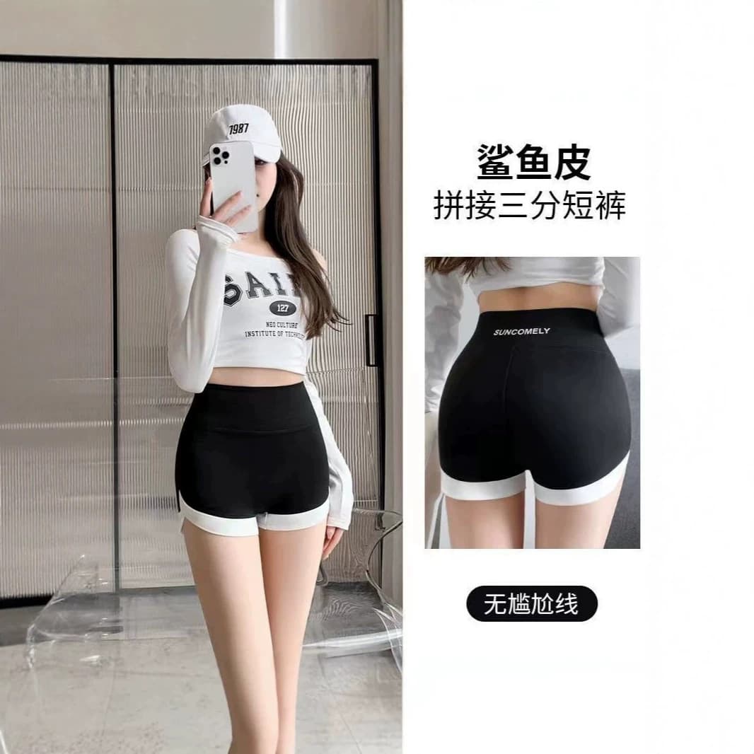 High-Waist Shark Shorts 3-Inch Shorts Tummy Control Summer Safety Shorts Women Yoga Fitness Sports Tight Thin