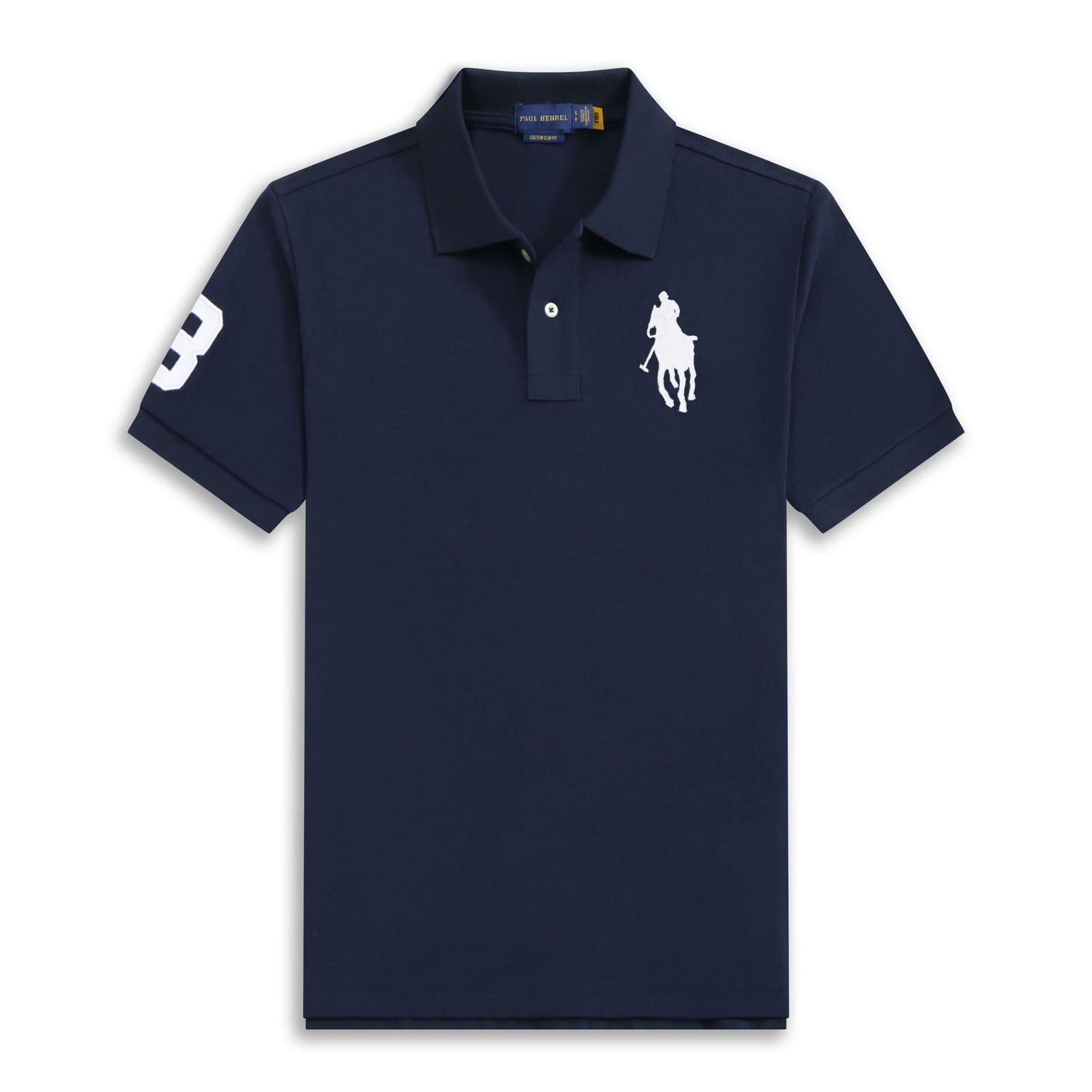 High Quality RL Paul Big Horse Men's Short Sleeve Polo Shirt Pure Cotton Turn-down Collar T-shirt Casual Men's Polo Shirt