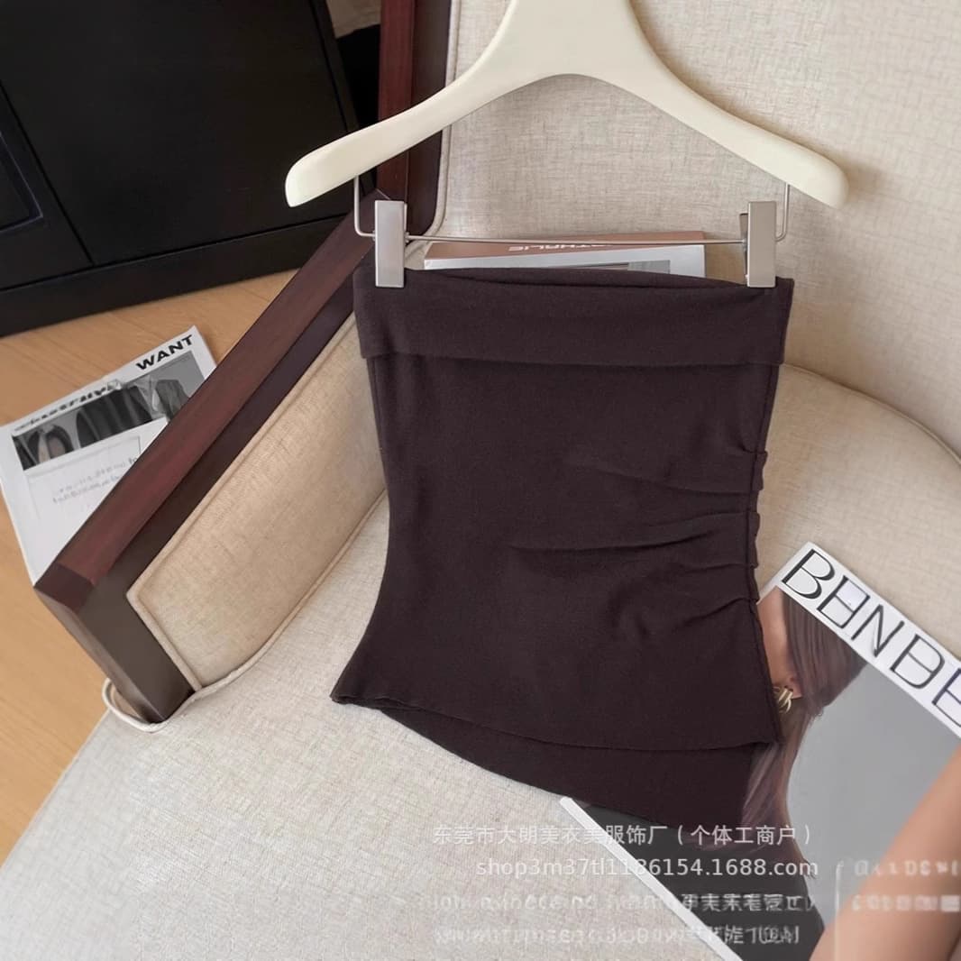 Strapless Tube Top for Women Summer Backless Corset Inner Layer Thai Style Irregular Split Trendy Top