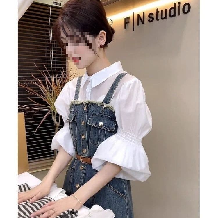 Autumn Women's New Style Small Fragrance Denim Dress Temperament Lady Goddess Style Suit