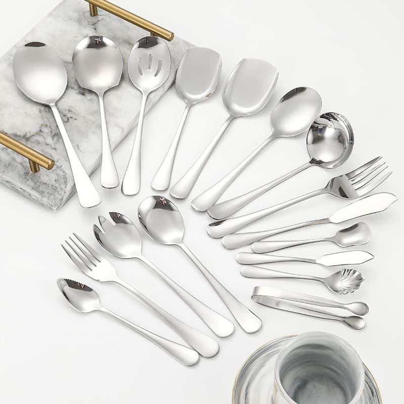 1010 Stainless Steel Tableware Spoon Hotel Knife Fork Spoon Dessert Kitchen Utensils Soup Spoon Large Creative Gift Soup Ladle