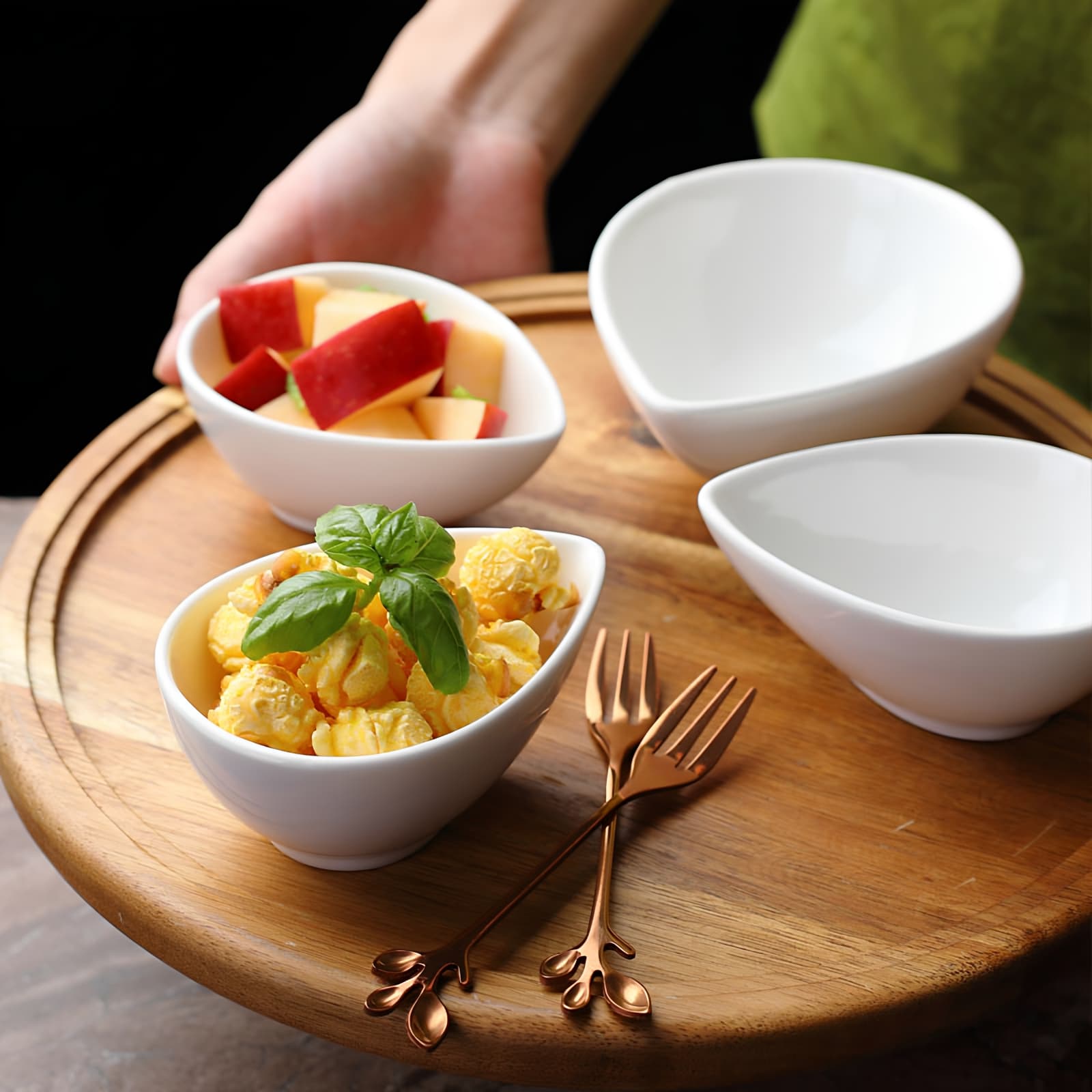 Ceramic Drop-Shaped Salad Bowl, Baking Dessert Bowl, Ice Cream Bowl, Fruit Bowl, 4inch Sauce Dishes, 5inch Western-Style Bowls, Small Soup Bowls