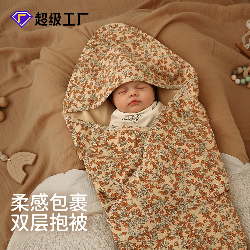 Newborn A-Class Swaddle Blanket Summer Baby Double-Layer Cotton Wrap Essential for Delivery Room Infant Outdoor Blanket