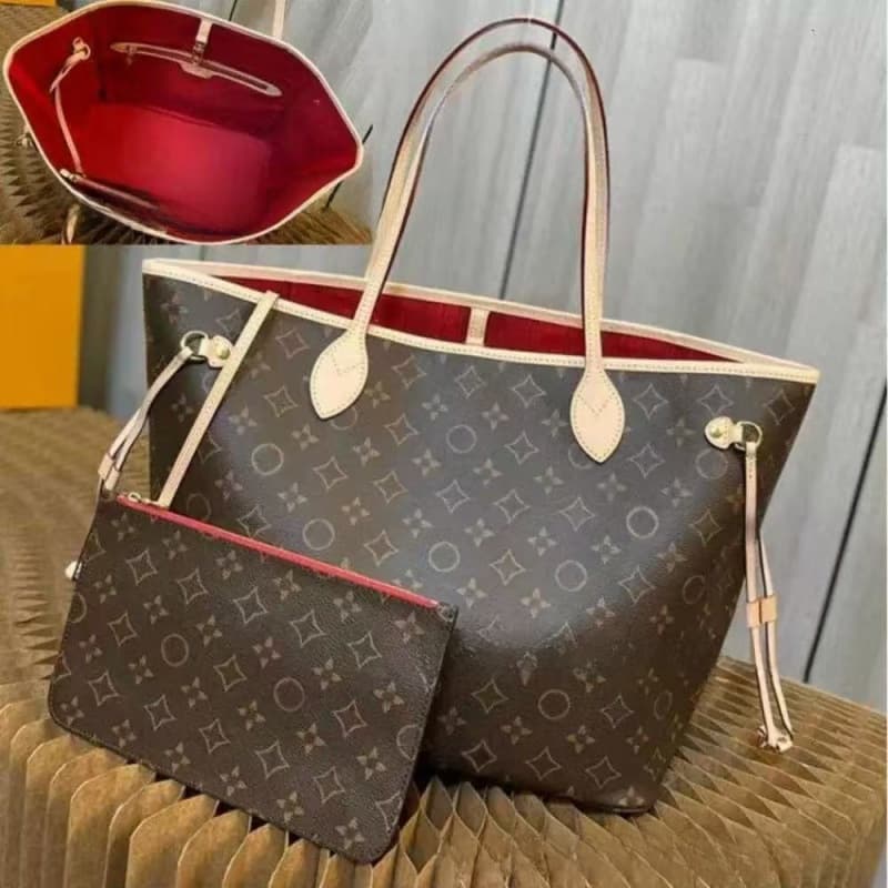 Guangzhou Foreign Trade Direct Supply Tote Bag Neverfull Large Capacity Tote Mother-Daughter Bag Genuine Leather Shoulder Bag for Women